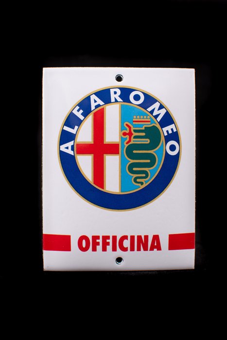 Sign - Alfa Romeo - Alfa romeo officina; enamel sign