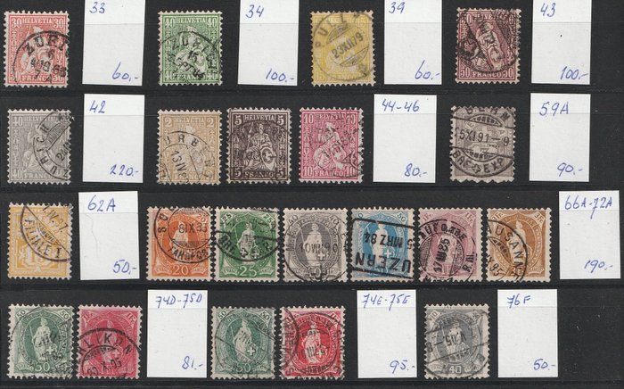 Sveitsi 1862/1882 - Perinteinen valinta plug-in-kortilla