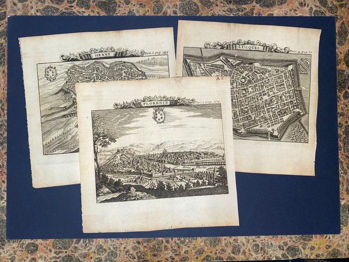 Europe, Plan de ville - Italie - Sienne, Florence, lucques - 1701-1720