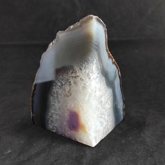 agate Bookend slices - Height: 11 cm - Width: 8 cm- 670 g - (1)