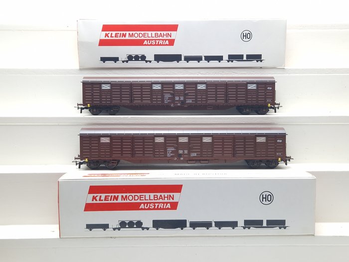 Klein Modellbahn H0 - SoSe 92/97 - Modellbahn-Güterwagen (2) - 2 Gabs; große Güterwagen - NS