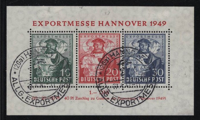 Liittoutuneet - Saksa (amerikkalainen ja englantilainen vyöhyke) 1949 - "Export fair block", valittu - Michel Bl. 1a