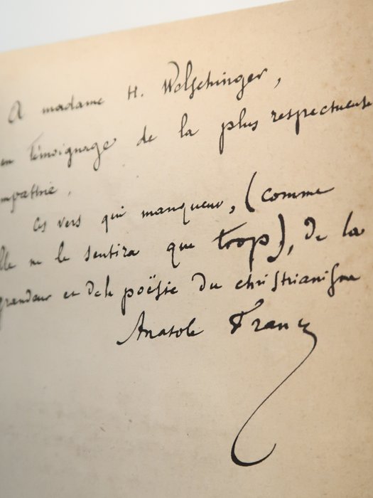 Signé; Anatole France - Les Noces Corinthiennes [E.O avec Envoi autographe] - 1876