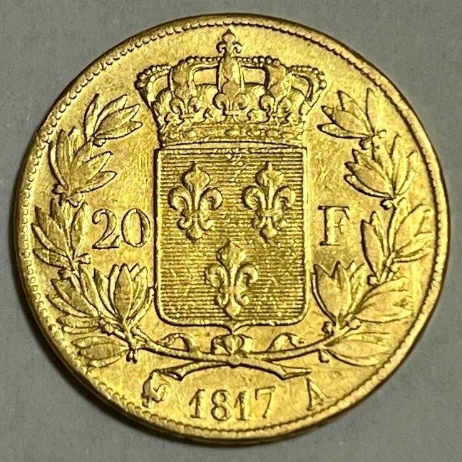 法国. 路易十八 （1814-1824）. 20 Francs 1817-A, Paris