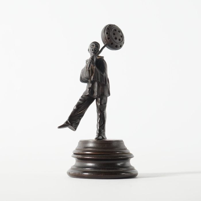 Estatueta - 'Pierrot met ballon', Art Deco - Madeira, Ferro fundido