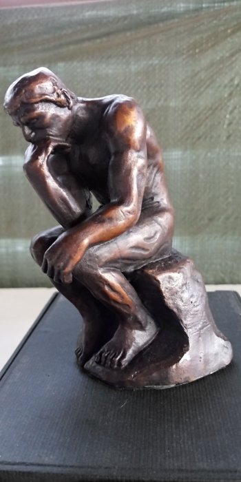 AFTER Auguste Rodin - Sculpture en forme de personnage, Le penseur - 13.5 cm - Bronze - 1880