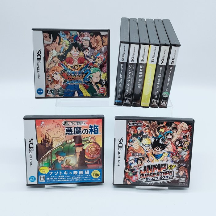 Nintendo - Nintendo DS: Set of 9 software titles - Professor Layton, One Piece - From Japan - Videospill (9) - I original eske