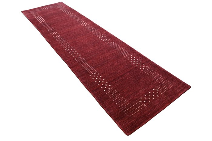 Burgundowo-czerwone Gabbeh - nieużywane - Długi wąski dywan - 287 cm - 80 cm