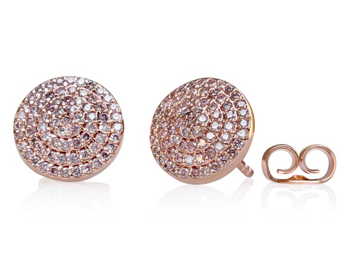 No Reserve Price Earrings - Rose gold -  0.30ct. Pink Diamond 