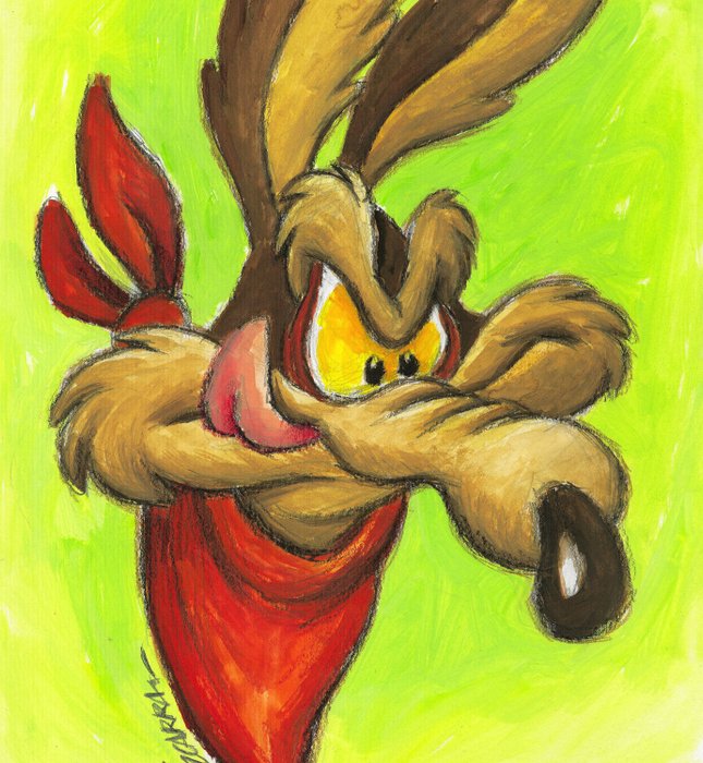 Joan Vizcarra - Wile E. Coyote [Looney Tunes] - Original Painting - Hand Signed