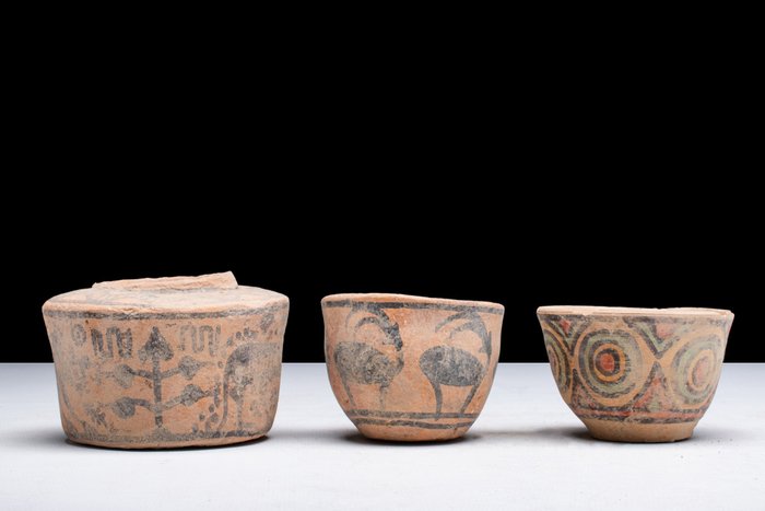 哈拉帕文明 三件陶器組合 - 有趣的組合！