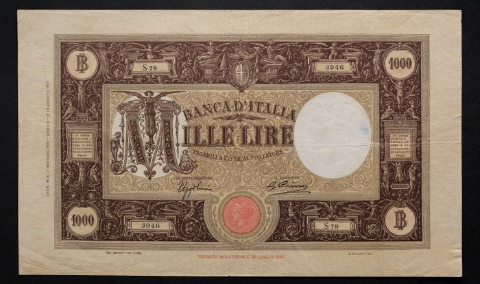 Italië - 1.000 Lire 02/01/1932 "Grande M" (decreto) - Gigante BI 43J