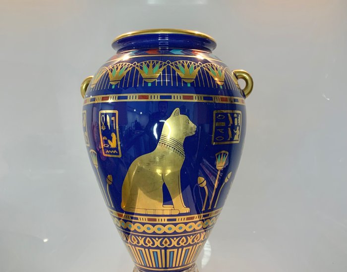 The Franklin Mint ROUSHDY ISKANDER GARAS - Vase (1) -  LE VASE DORE DE BASTET  - Porzellan, Vergoldet