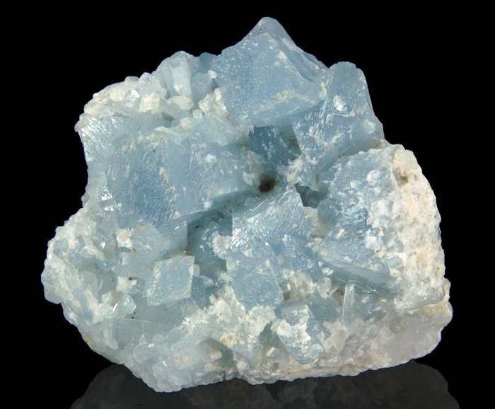 天青石 水晶矩晶体 - 高度: 70 mm - 宽度: 70 mm- 400 g - (1)