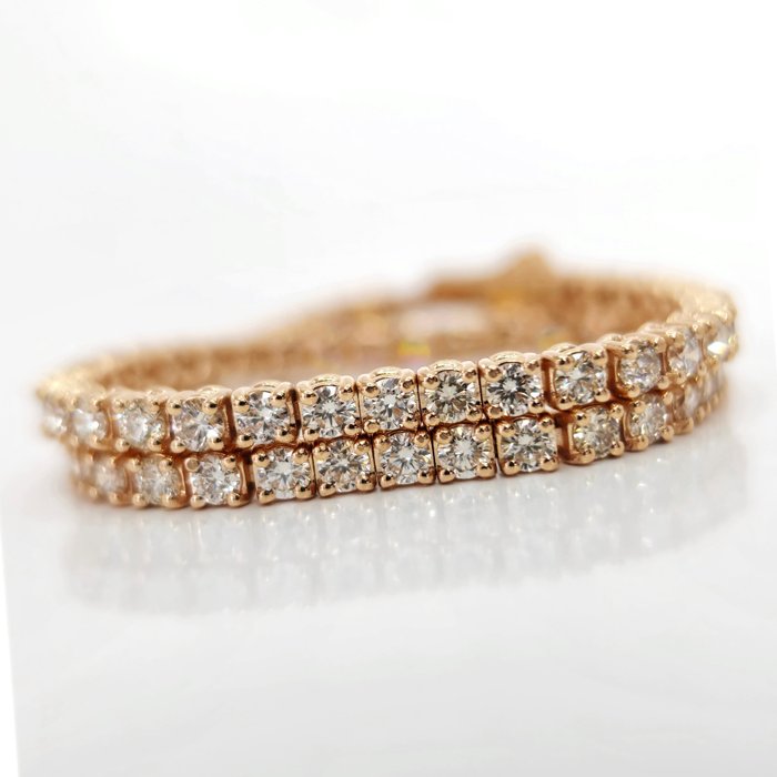 *no reserve* 3.30 ct E to G Diamond Designer Tennis Bracelet - 8.06 gr - 14 quilates Oro amarillo - Brazalete - 3.30 ct Diamante