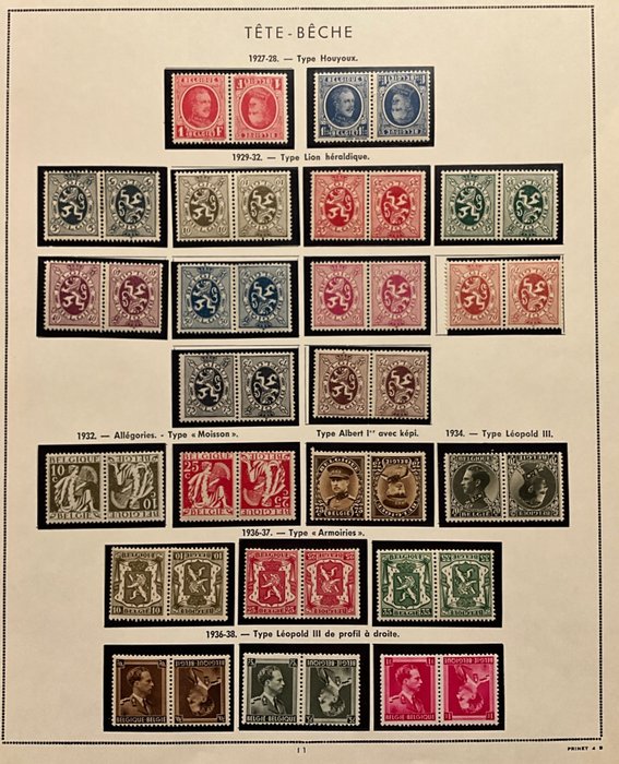 Belgia 1922/1937 - Samling AV STÅENDE frimerker - MEST FRISK - KP1/22