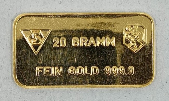 Ελβετία. 20 gram goudbaar Schweizerischer Bankverein - Schöne Edelmetaal (Amsterdam)