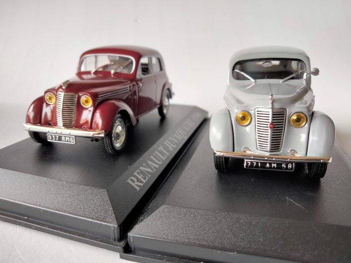 Renault Pack/IXO 1:43 - 2 - Petite citadine miniature - Renault Juvaquatre (1946) + Renault Dauphinoise (1955)