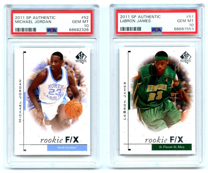 2011/12 - Upper Deck - SP Authentic - LeBron James, Michael Jordan - 2 Graded card - PSA 10