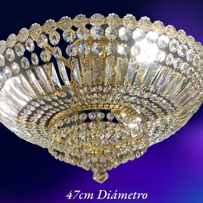 Elegante  Lámpara de Diseño - Taklampe - Bronse - Swarovski-krystaller