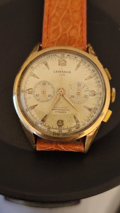 Lemania - Lemania 105 Cronografo Vintage anni 50 in Oro giallo 18kt Cassa 37mm - 256 - 男士 - 1950-1959