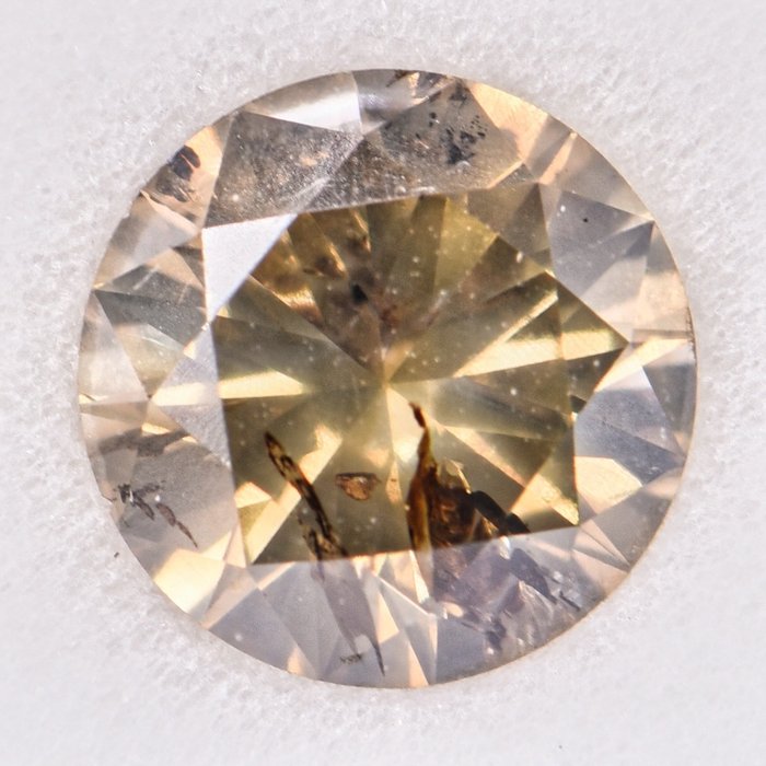 1 pcs Diamant - 2.03 ct - Rund - Natural Fancy Brownish Yellowish Gray - SI3 Excellent VG VG   **No Reserve Price**