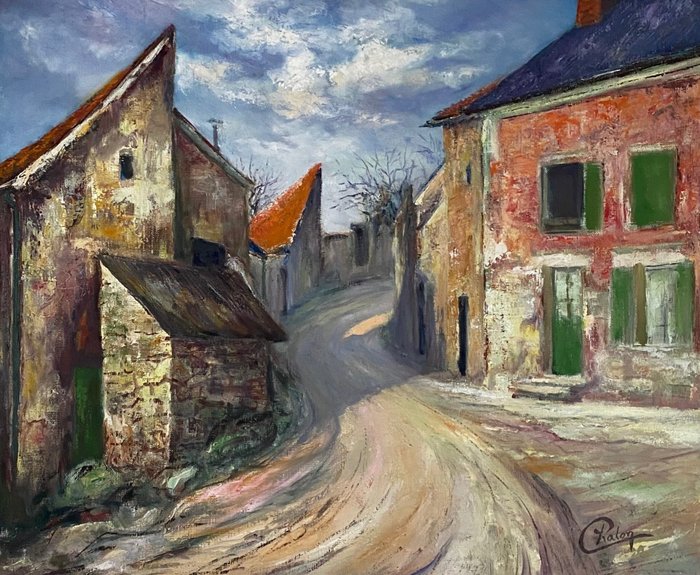 Chalon XXe - Auvers-Sur-Oise oude huizen  naast begraafplaats Theo van Gogh 1958