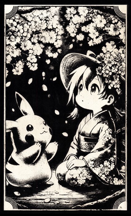 Æ (XX-XXI) -  “Pikachu & Sakura”, (2024) - AE’s Pokemon Series