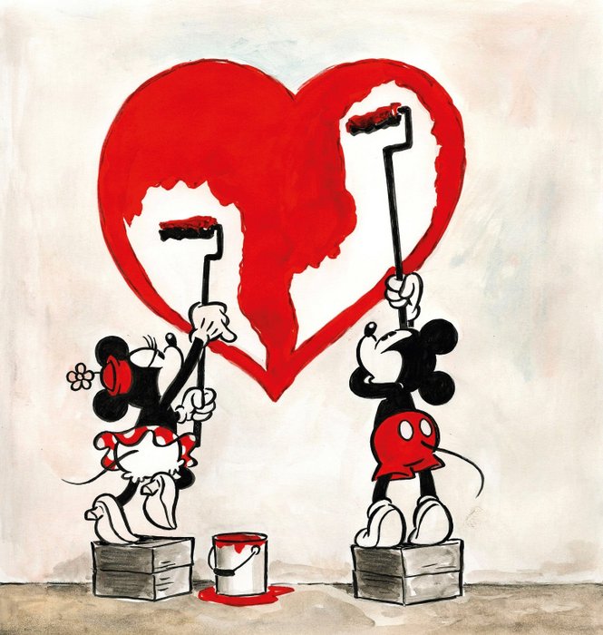Tony Fernandez - Mickey & Minnie Mouse Inspired By Banksy - Hand Signed - Fine Art Print