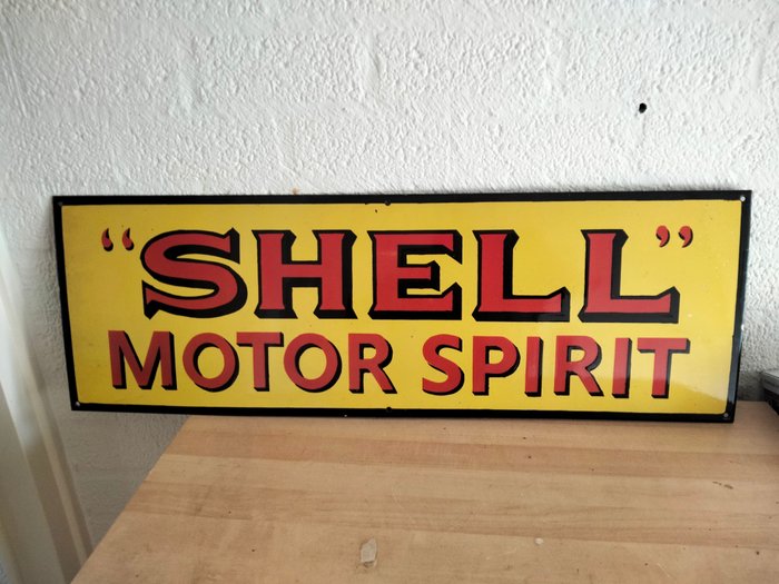 Sign - Shell - Fors emaille bord Shell Motor Spirit