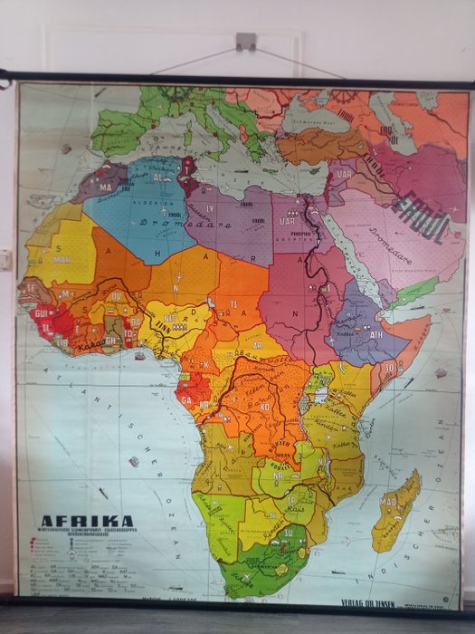Mapa de escuela - Póster escolar grande ÁFRICA - Lino