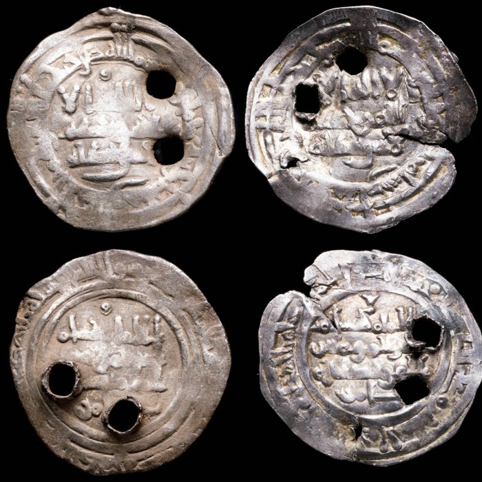 安达卢斯 - 哈里发. Hisam II. Dirham Ceca Al-Andalus, Lote 2 monedas  (没有保留价)