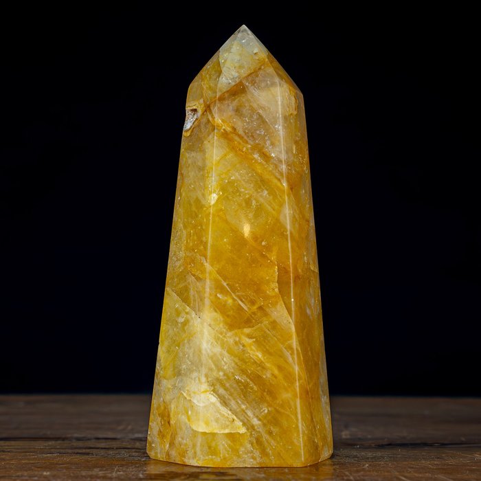 Természetes, kiváló minőségű A+ Golden Healer kvarc Obeliszk- 1144.71 g