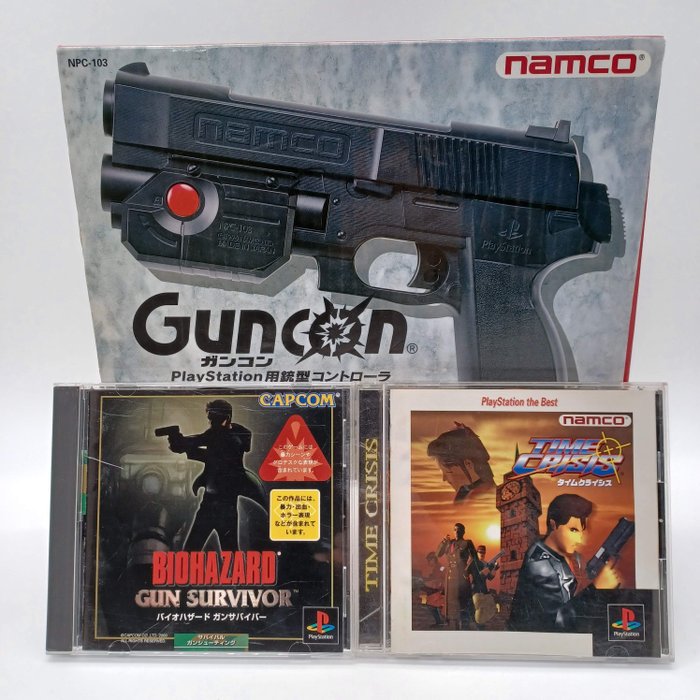 Namco - PlayStation PS1 Guncon Biohazard Gun survivor Time Crisis - Videojuego