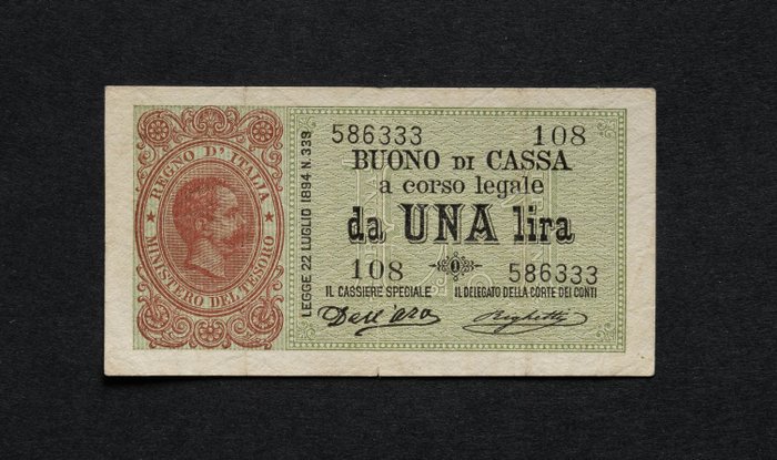Italia - 1 Lira 1898 - Gigante BS 2E