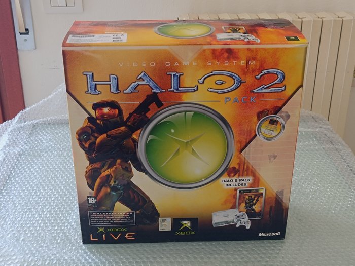 Microsoft raro  xbox halo -2 pack in confezione originale con gioco halo 2 nuovo ancora sigillato - Microsoft xbox - 视频游戏套装 - 带原装盒