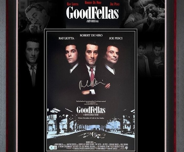 Goodfellas (1990) - Signed by Robert De Niro (Jimmy Conway) - Elite Exclusives, with Beckett COA nr WR98577 - Photography, 亲笔签名, Framed - Large, Exclusive Deluxe Display - See images and description