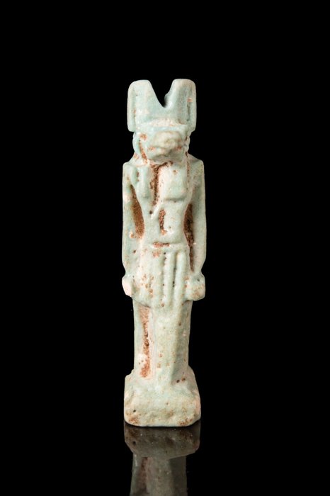 Antigo Egito, Pré-dinástico Amuleto de Faiança Anubis - o Protetor dos Portões do Submundo