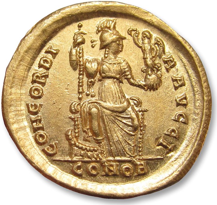 羅馬帝國. 奧古斯都 (AD 393-423). Solidus Constantinople mint, 10th officina (I) 395-402 A.D.