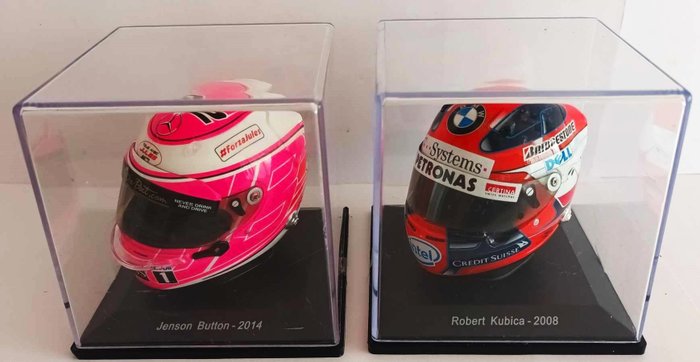 Spark 1:5 - 2 - 模型跑车 - Jenson Button 2014 helmet Formula1 ,  F1 Robert Kubica 2008 BMW Sabuer Rare Helmet -  Spark Editions