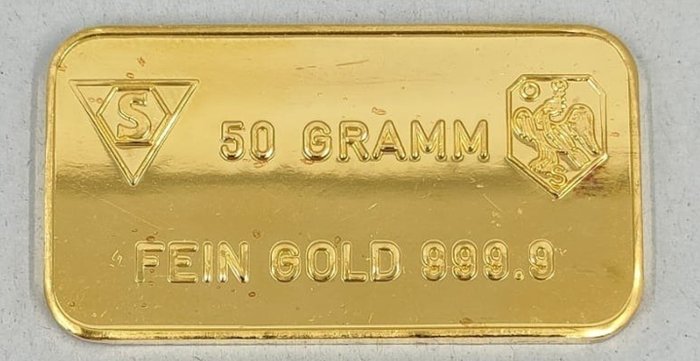 Svizzera. 50 gram goudbaar - Schweizerischer Bankverein - Schöne Edelmetaal