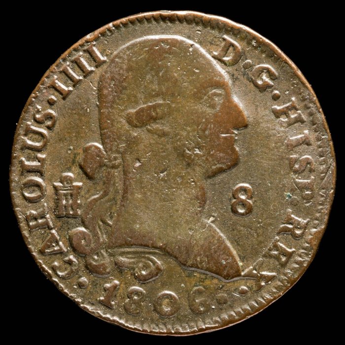 Spanje. Carlos IV (1788-1808). 8 Maravedís Segovia 1806  (Zonder Minimumprijs)
