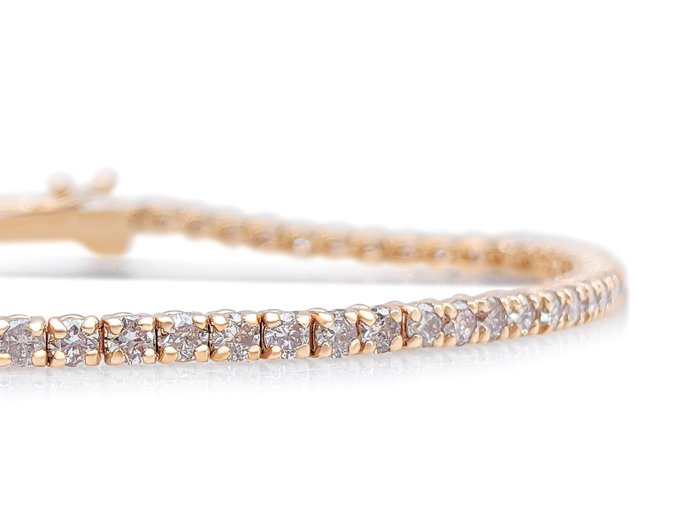 Ohne Mindestpreis - Armband Roségold Rosa Diamant  (Natürlich farbig) 