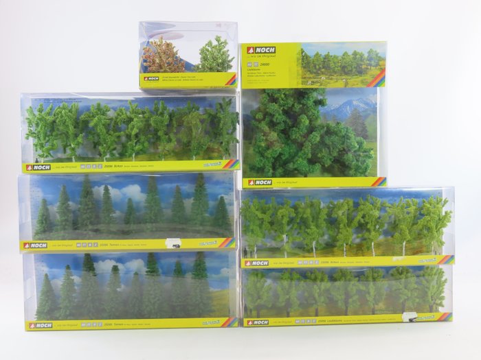 Noch H0轨 - 25086/25096/25088/24600/25003 - 火车模型风景 (7) - 42 棵不同的树和 5 棵果树