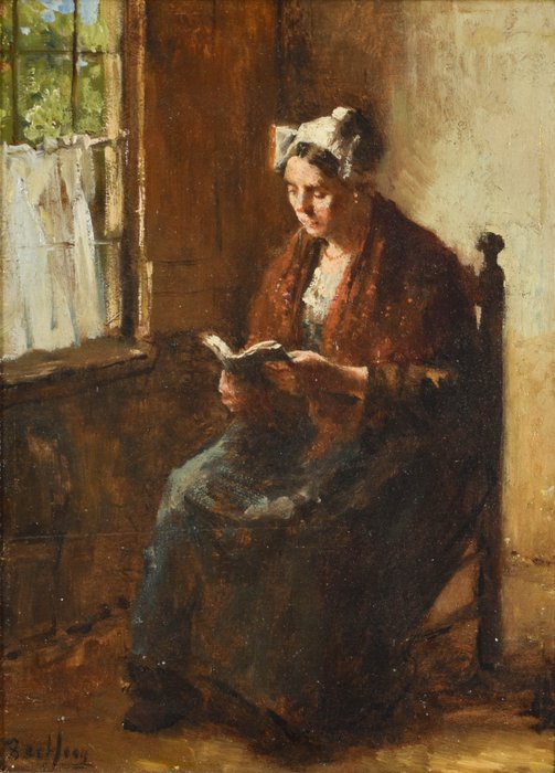 Bernard de Hoog (1866-1943) - Lady reading