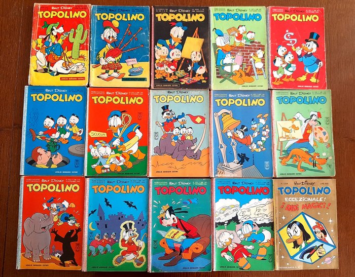 Topolino - 15 Albi - 15 Comic - Erstausgabe - 1954/1981