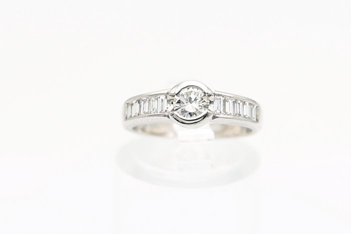 Ring Witgoud Diamant  (Natuurlijk) - Diamant 