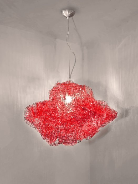 Adriana Lohmann Living Design Adriana Lohmann - Hanging lamp - Salmon Nuvolari - Microperforated terylene tape