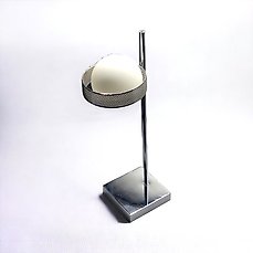 Tafellamp – chroom en opaline