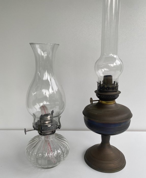Dabs - Lampada a olio (2) - Ottone, Vetro